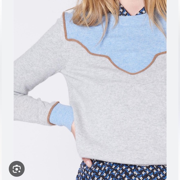 Veronica Beard Atty Crewneck Colorblock Cashmere Pullover Sweater - Picture 6 of 14